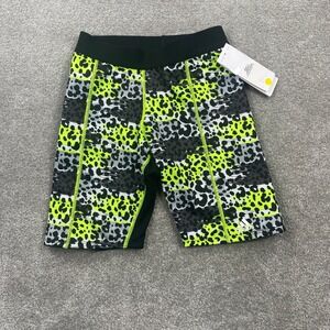 Adidas Girls' Destiny Printed Slider Shorts Neon Animal Print Size L Padded